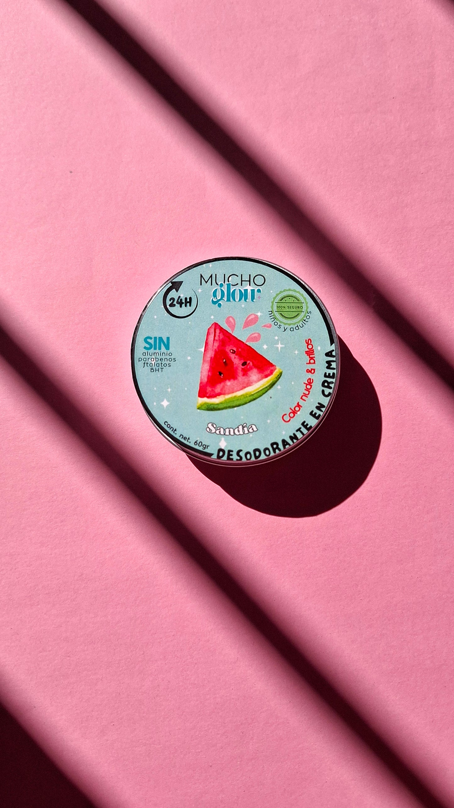 🍉 SANDÍA GLOW - DESODORANTE NATURAL CON BRILLOS 60gr
